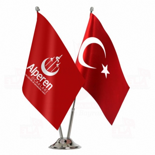 Alperen Ocaklar� K�rm�z� 2 li Masa Bayra��