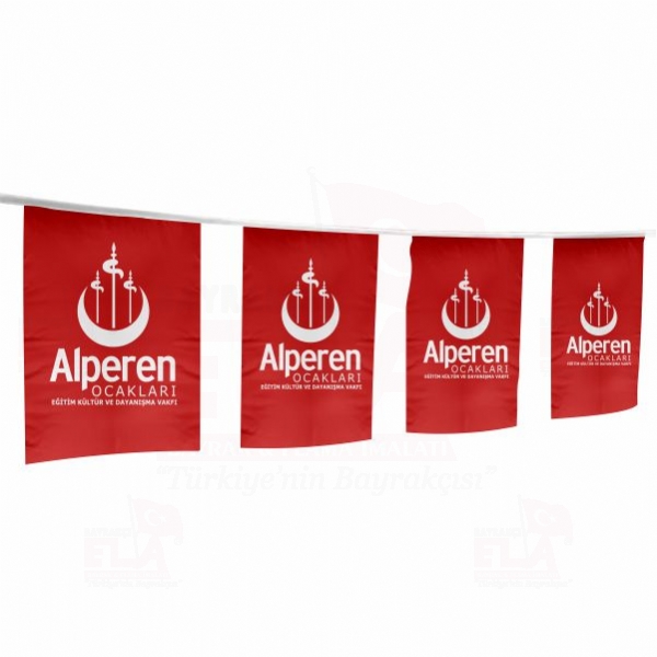 Alperen Ocaklar� K�rm�z� �pe Dizili Flamalar ve Bayraklar