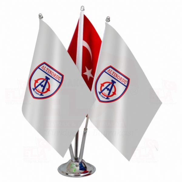 Altınordu FK Logolu Üçlü Masa Bayrağı