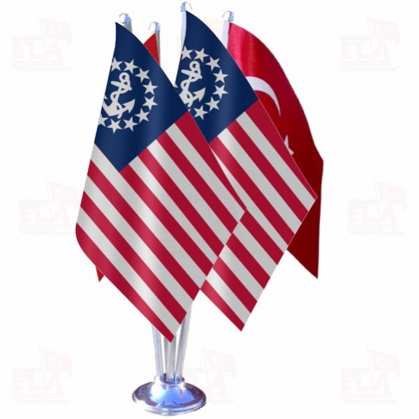 Amerika Deniz D�rtl� �zel Masa Bayra��