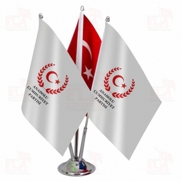Anadolu Cumhuriyet Partisi Logolu ��l� Masa Bayra��