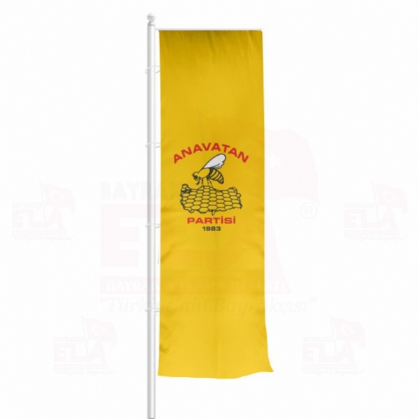 Anavatan Partisi Sarı Yatay Çekilen Flamalar ve Bayraklar