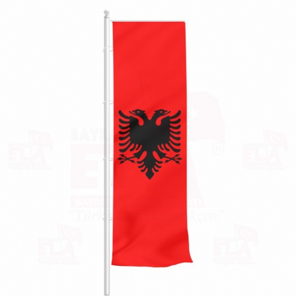 Arnavutluk Yatay Çekilen Flamalar ve Bayraklar