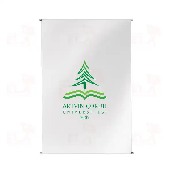 Artvin Çoruh Üniversitesi Bina Boyu Bayraklar