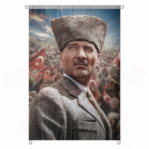 Atat�rk Portresi Cumhuriyetin Mimar� En G�zel Atat�rk Resimleri Bez Atat�rk Posteri B�y�k Atat�rk Portresi Bina Boyu Atat�rk Posterleri No 68