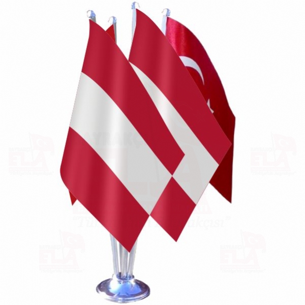 Avusturya Dörtlü Özel Masa Bayrağı