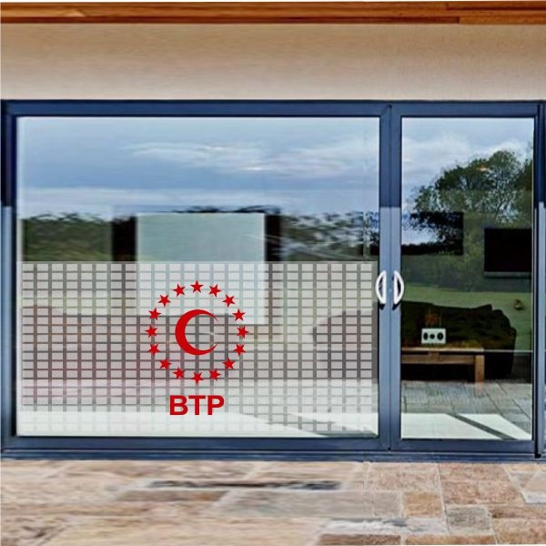 BTP Cam Sticker Etiket BTP Cam Yapışkanı BTP Cam Yazısı