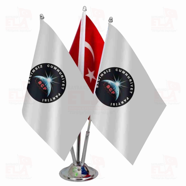 Ba��ms�z Cumhuriyet Partisi Logolu ��l� Masa Bayra��