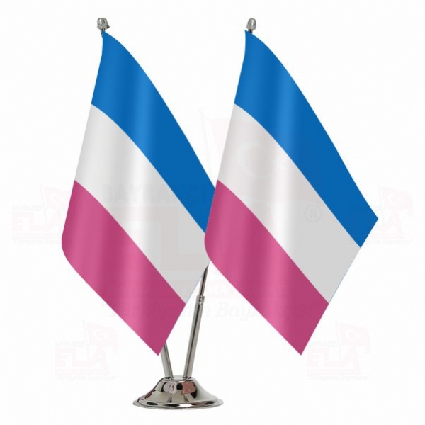 Bandera heterosexual İkili Masa Bayrağı