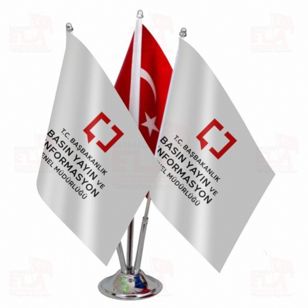 Bas�n Yay�n ve Enformasyon Genel M�d�rl��� Logolu ��l� Masa Bayra��