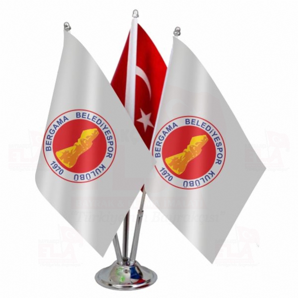 Bergama Belediyespor Logolu ��l� Masa Bayra��