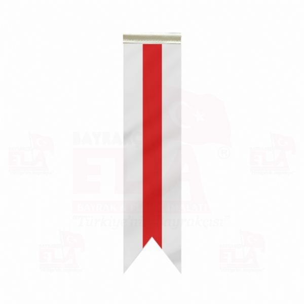 Beyaz Krmz Beyaz zel Logolu Masa Bayra