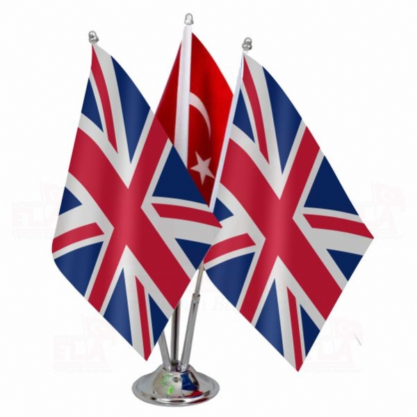 Birleşik Krallık Logolu Üçlü Masa Bayrağı