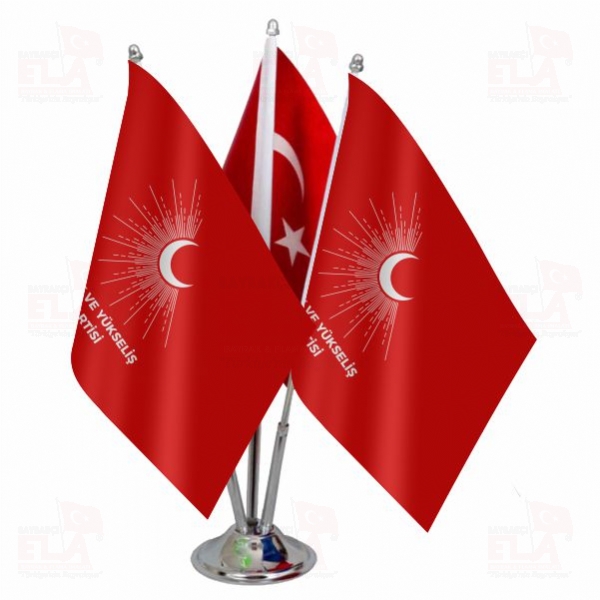 Birlik ve Y�kseli� Partisi Logolu ��l� Masa Bayra��