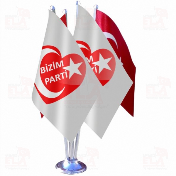 Bizim Parti D�rtl� �zel Masa Bayra��