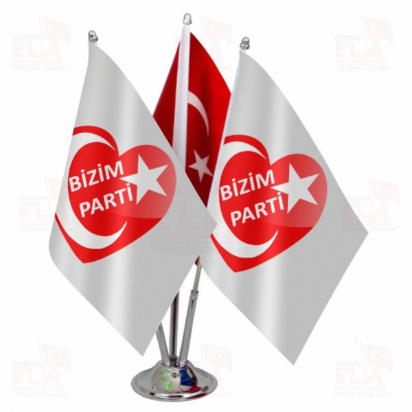 Bizim Parti Logolu ��l� Masa Bayra��