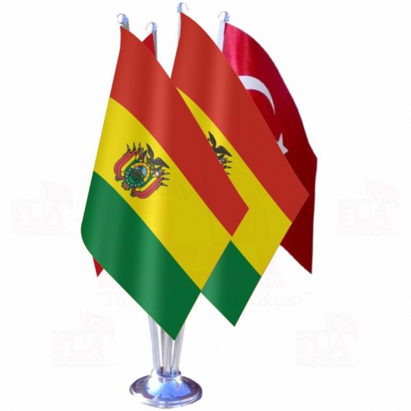 Bolivya Dörtlü Özel Masa Bayrağı