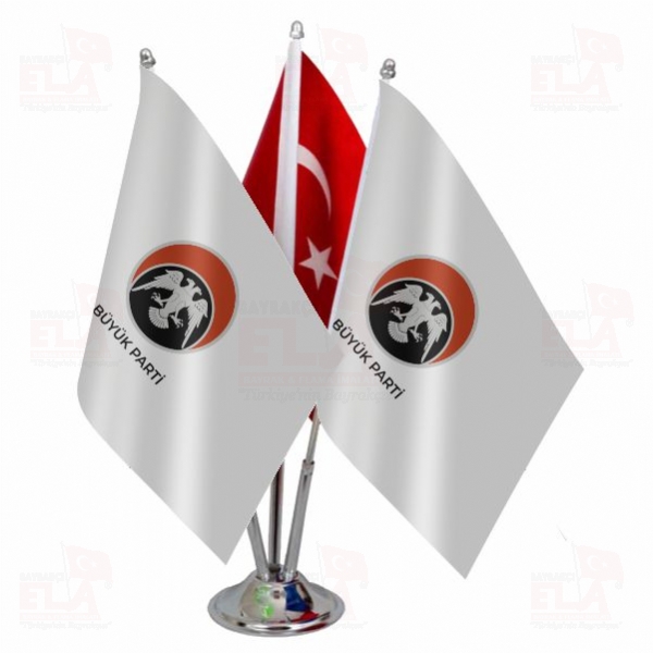 B�y�k Parti Logolu ��l� Masa Bayra��