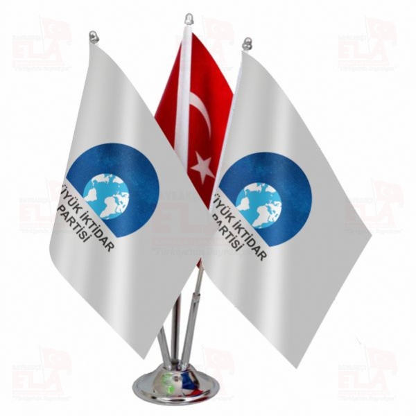 B�y�k �ktidar Partisi Logolu ��l� Masa Bayra��