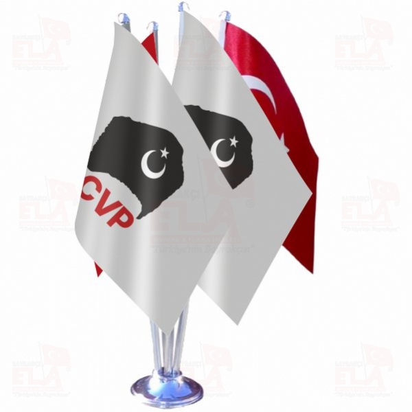 CVP Cumhuriyet�i Vatanseverler Partis D�rtl� �zel Masa Bayra��