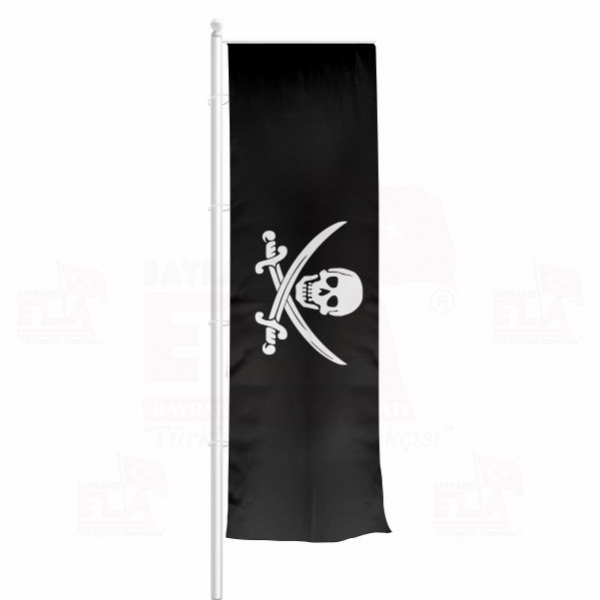 Calico Jack Jolly Roger Yatay �ekilen Flamalar ve Bayraklar