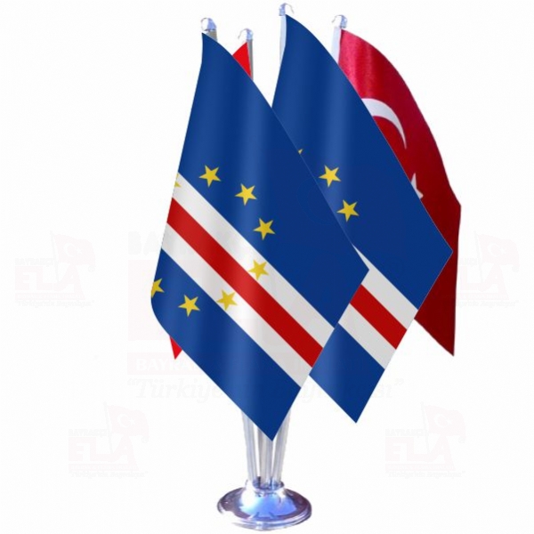 Cape Verde Dörtlü Özel Masa Bayrağı