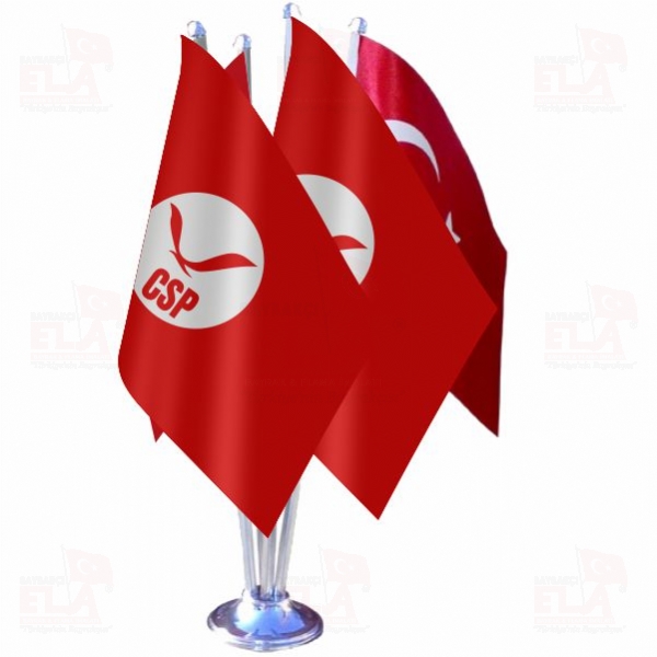 Cumhuriyet�i Sol Parti D�rtl� �zel Masa Bayra��