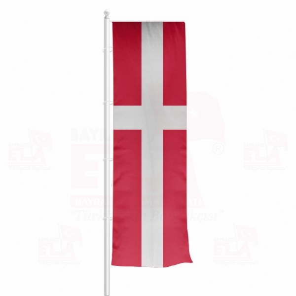 Danimarka Yatay ekilen Flamalar ve Bayraklar