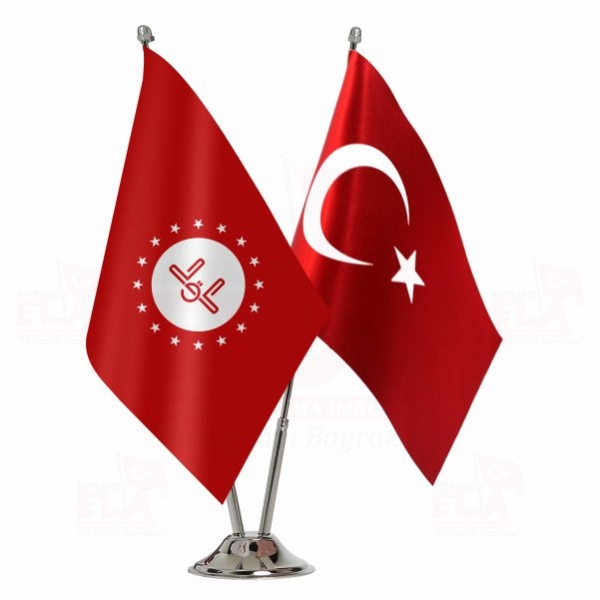 Diyanet ��leri Ba�kanl��� K�rm�z� 2 li Masa Bayra��