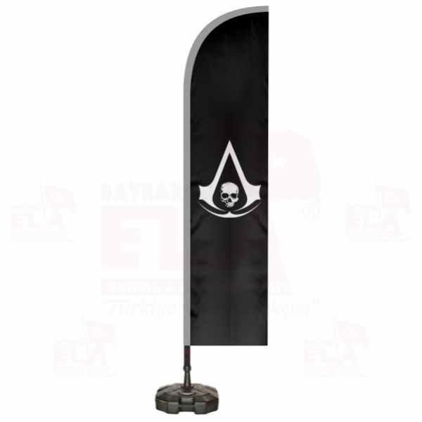 Edward Kenway Jolly Roger Plaj Bayra�� ve Yelken Bayra��