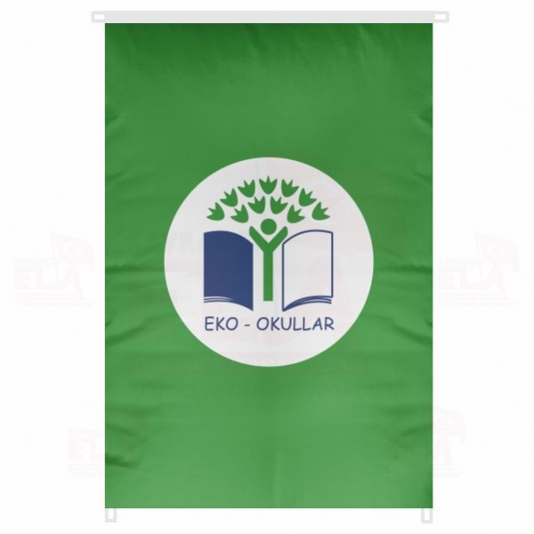 Eko Okullar� Bina Boyu Bayraklar