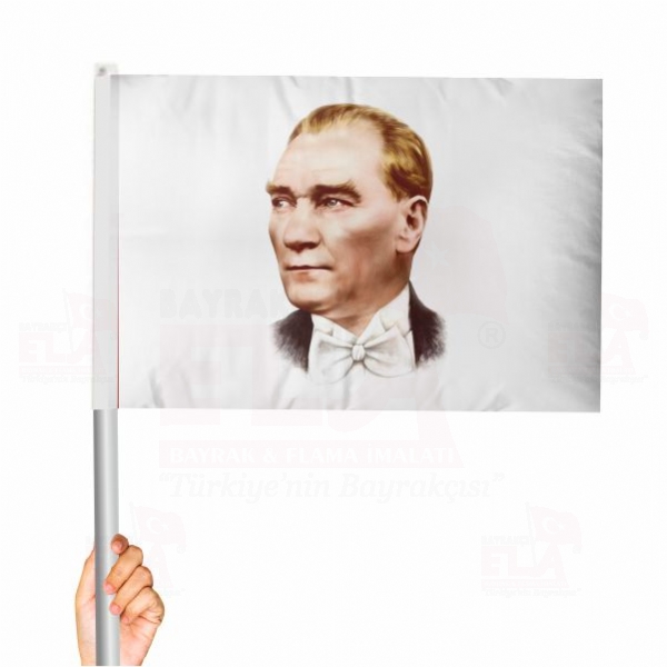 Elde Sallamal� Sopal� Atat�rk Bayra�� No ES72