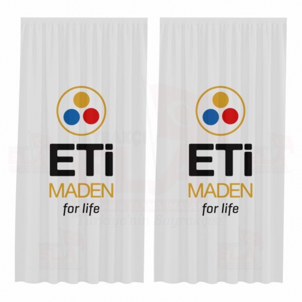 Eti Maden Bask�l� G�ne�lik Perdeler