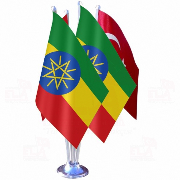 Etiyopya Dörtlü Özel Masa Bayrağı