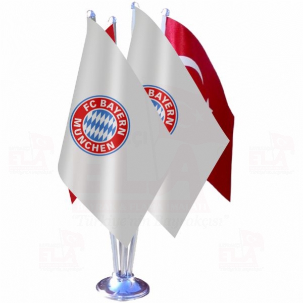 FC Bayern München Dörtlü Özel Masa Bayrağı