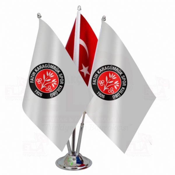 Fatih Karagümrük SK Logolu Üçlü Masa Bayrağı