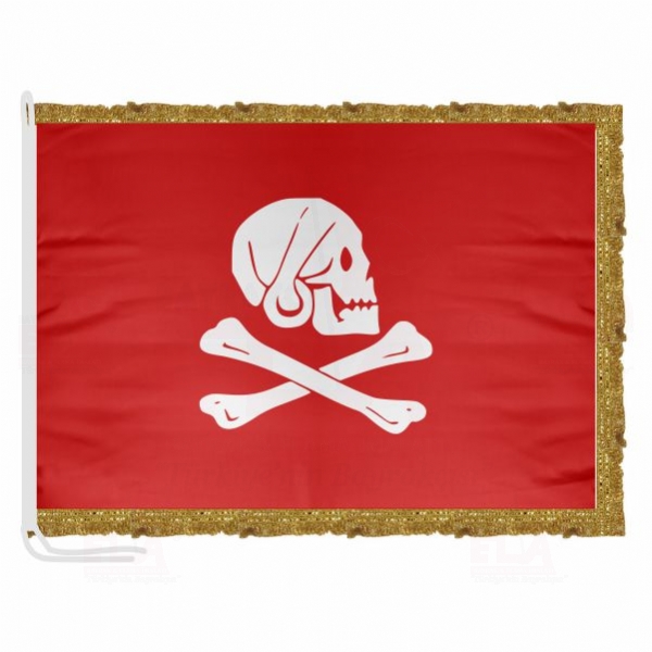 Flag of Henry Every red Saten Makam Flamas