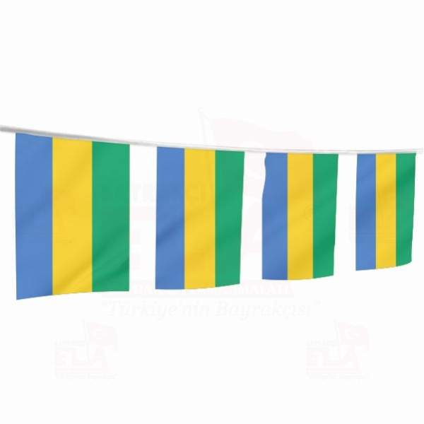 Gabon �pe Dizili Flamalar ve Bayraklar