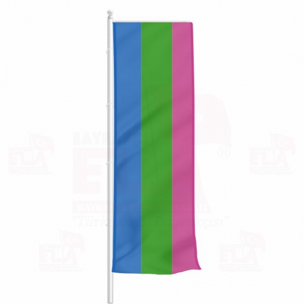 Gökkuşağı Polysexuality Yatay Çekilen Flamalar ve Bayraklar
