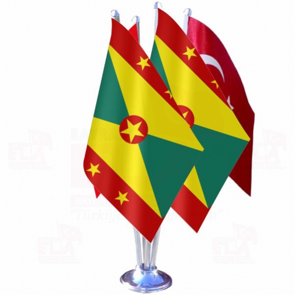 Grenada Dörtlü Özel Masa Bayrağı
