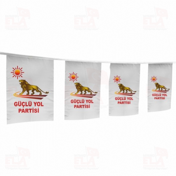 G��l� Yol Partisi �pe Dizili Flamalar ve Bayraklar