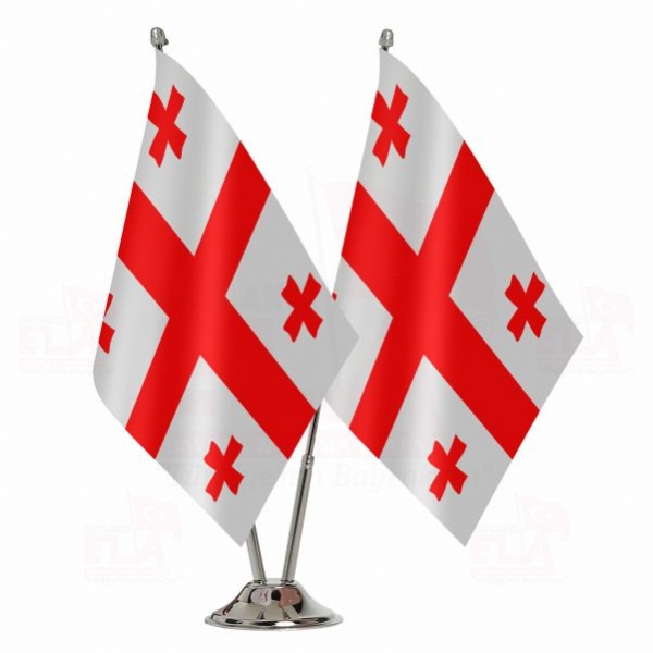 Gürcistan İkili Masa Bayrağı