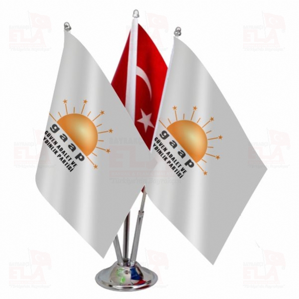 G�ven Adalet ve Ayd�nl�k Partisi Logolu ��l� Masa Bayra��