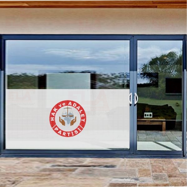 Hak ve Adalet Partisi Cam Sticker Etiket Hak ve Adalet Partisi Cam Yap��kan� Hak ve Adalet Partisi Cam Yaz�s�
