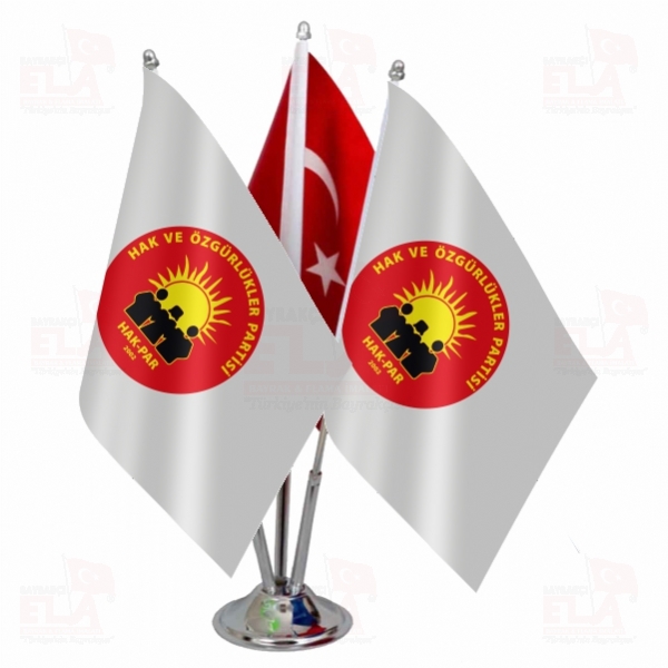Hak ve �zg�rl�kler Partisi Logolu ��l� Masa Bayra��