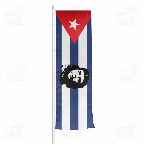 Hero Of The Cuban Revolution E� Che Ernesto Yatay �ekilen Flamalar ve Bayraklar