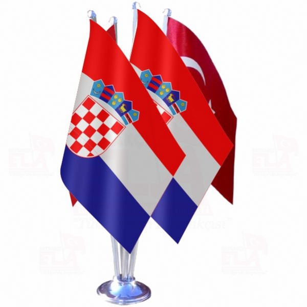 Hırvatistan Dörtlü Özel Masa Bayrağı