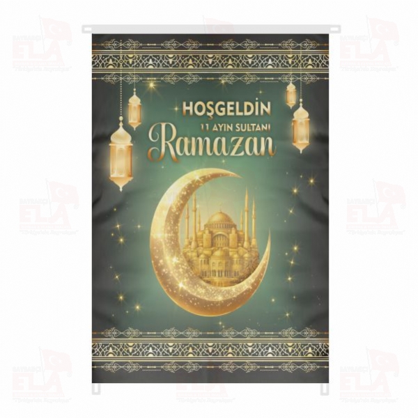 Ho�geldin 11 Ay�n Sultan� Ramazan Bina Boyu Bayraklar