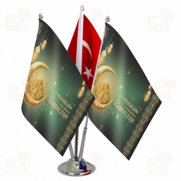 Ho�geldin 11 Ay�n Sultan� Ramazan Logolu ��l� Masa Bayra��