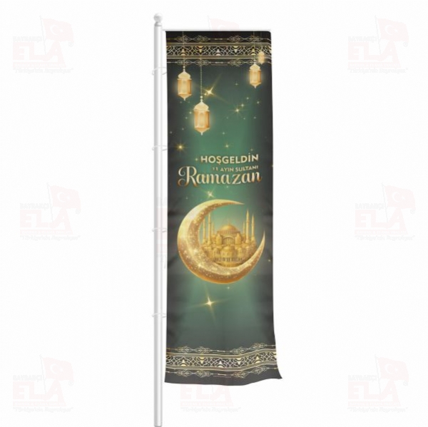 Ho�geldin 11 Ay�n Sultan� Ramazan Yatay �ekilen Flamalar ve Bayraklar